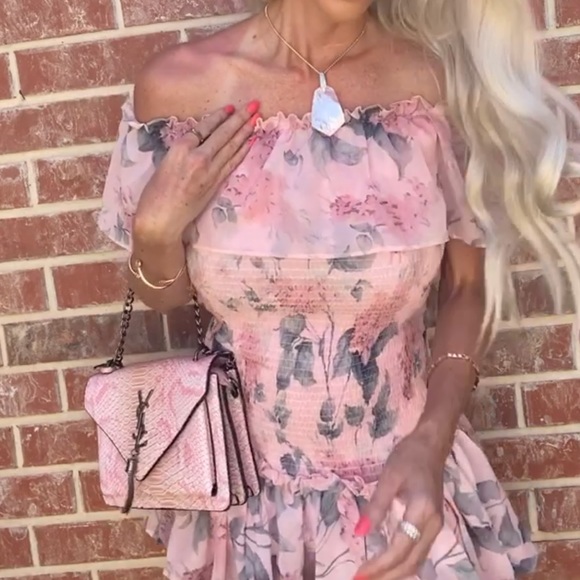 CUSTOM NWT Unique Pink Floral Summer Spring Mini Dress Small Flowy Bodycon - Picture 6 of 15